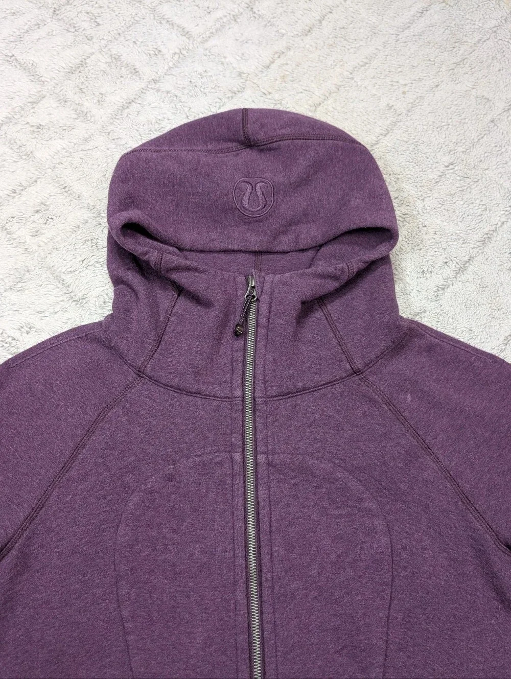 Lululemon Jacket Womens 10 Purple Magenta Scuba Hoodie Classic Cotton Fleece